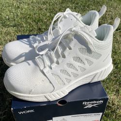 Reebok Fusion Flexweave Work Composite Toe Athletic Mid Cut RB540 Womens 10.5  white shoes 