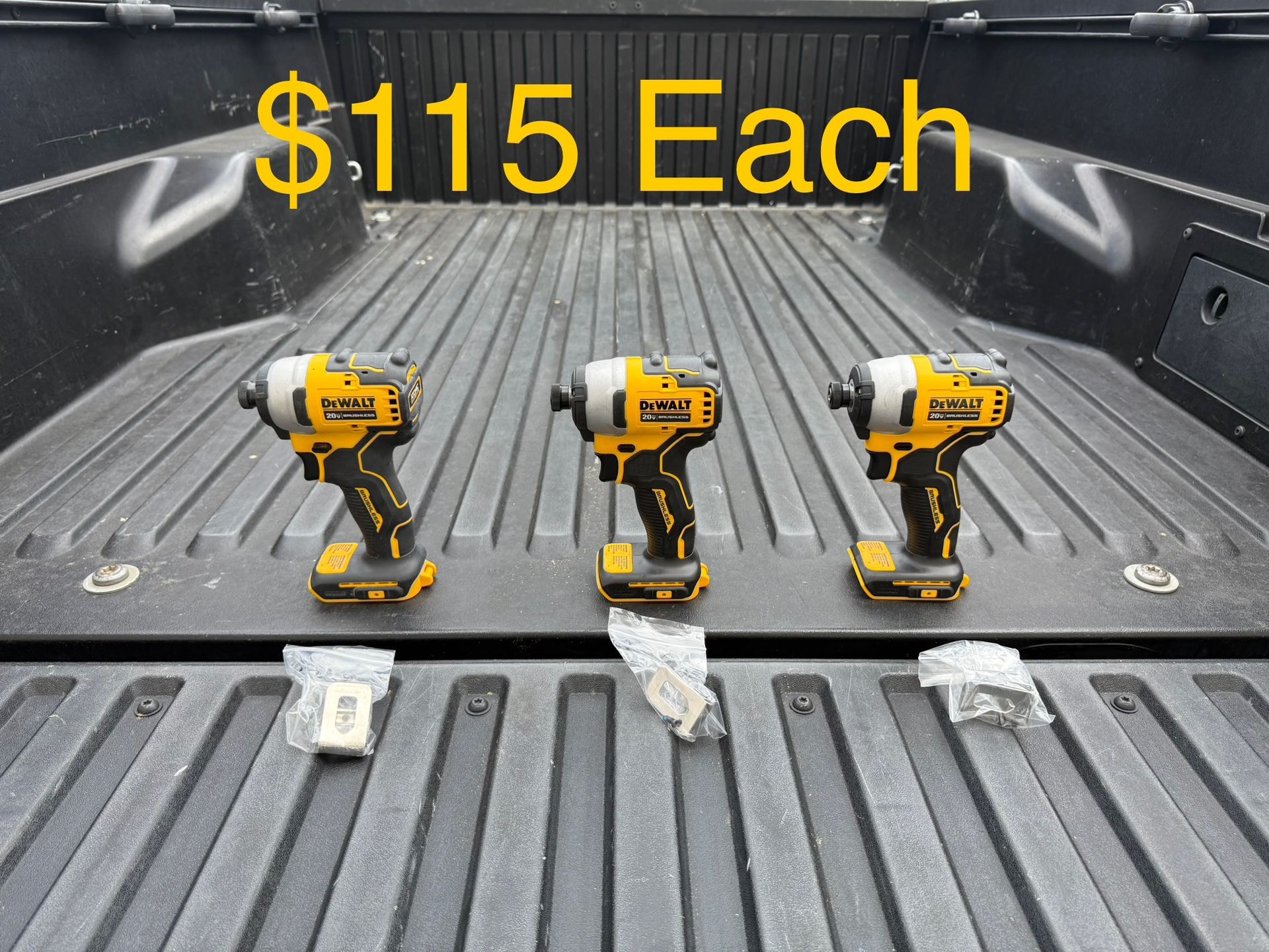 DEWALT ATOMIC 20V MAX Cordless Brushless Compact 1/4 in. Impact Driver (Tool Only) **3 Available, $115 Each**