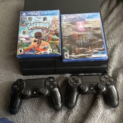 PS4 + Sackboy + Two Controllers +tetris