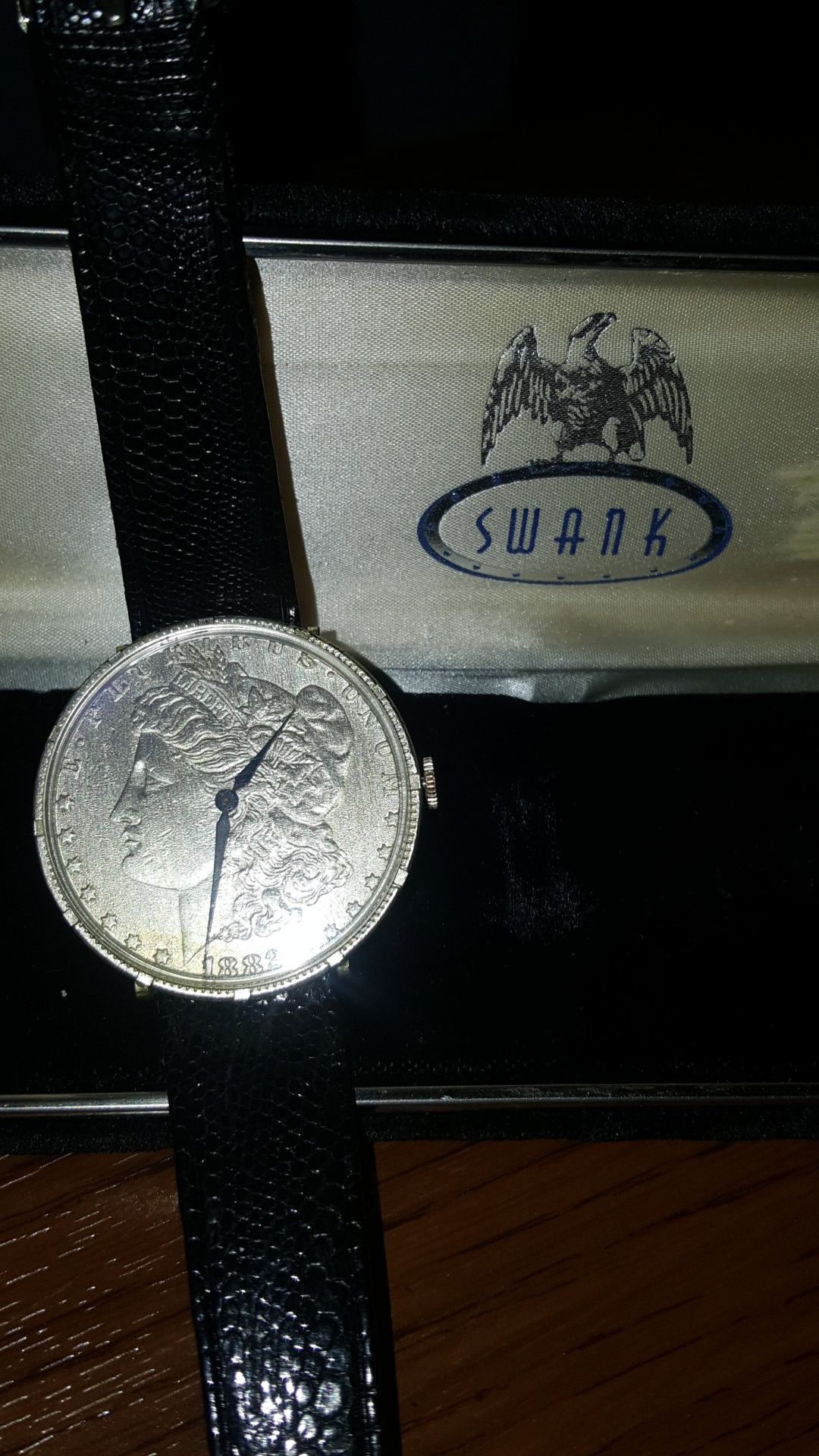 SWANK Morgan silver dollar watch