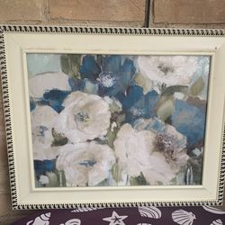 Vintage Loreth Lanie  Framed Artwork Print Titled- Indigo Power Squire