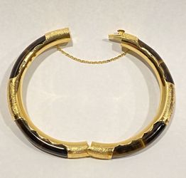 Gilded .925 Sterling SilverChinese Tigers Eye Bangle Bracelet ($reduced)
