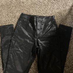Express Black Leather Jeans