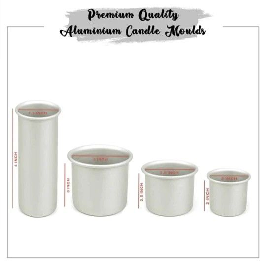 Aluminum candle mold set of 4 total 12 pcs for candle making