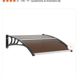 Window Door Awning Canopy 40 in. x 40 in. UPF 50+ Polycarbonate Entry Door Outdoor Window Awning Door Overhang Awning