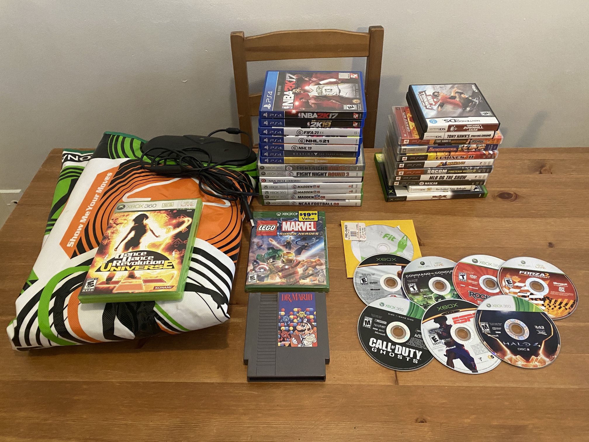 Video Game Lot Xbox, NES, Wii, PS4