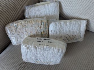 100 diapers sealed size 1 baby