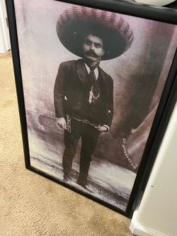 Framed Emiliano Zapata Portrait Print