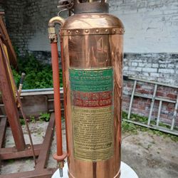Vintage Copper Fire Extinguisher Lamp
