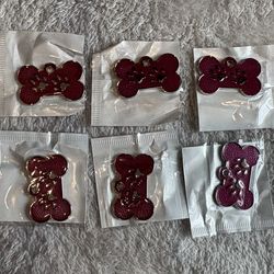 Dog Tags Stainless Steel Burgundy 10pcs