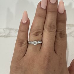 14k White Gold Lab Grown Engagement Ring 