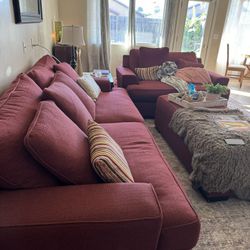 Couch, Love Seat And Ottoman 