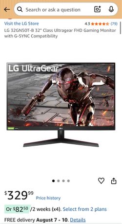 LG 32GN50T-B 32" Gaming Monitor 165hz with G-sync compatibility