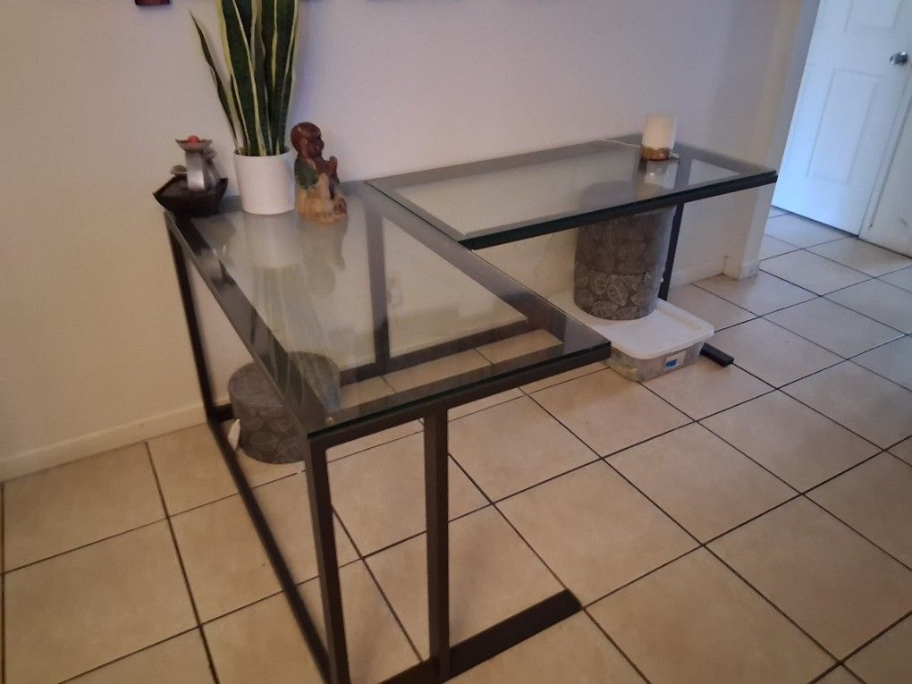 Crate And Barrel Glass Desk