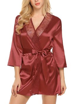 Brand New Size Small Short Satin Kimono Robe Lingerie Nightgown
