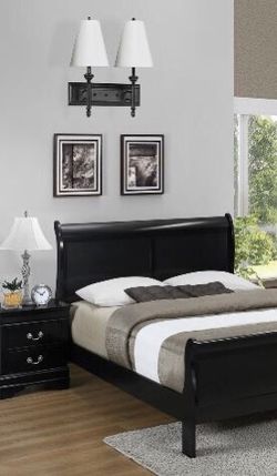 Black Sleigh Bedroom Set -Sofa -Loveseat -Couch