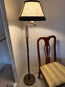 Industrial Bronze Swing Arm Floor Lamp