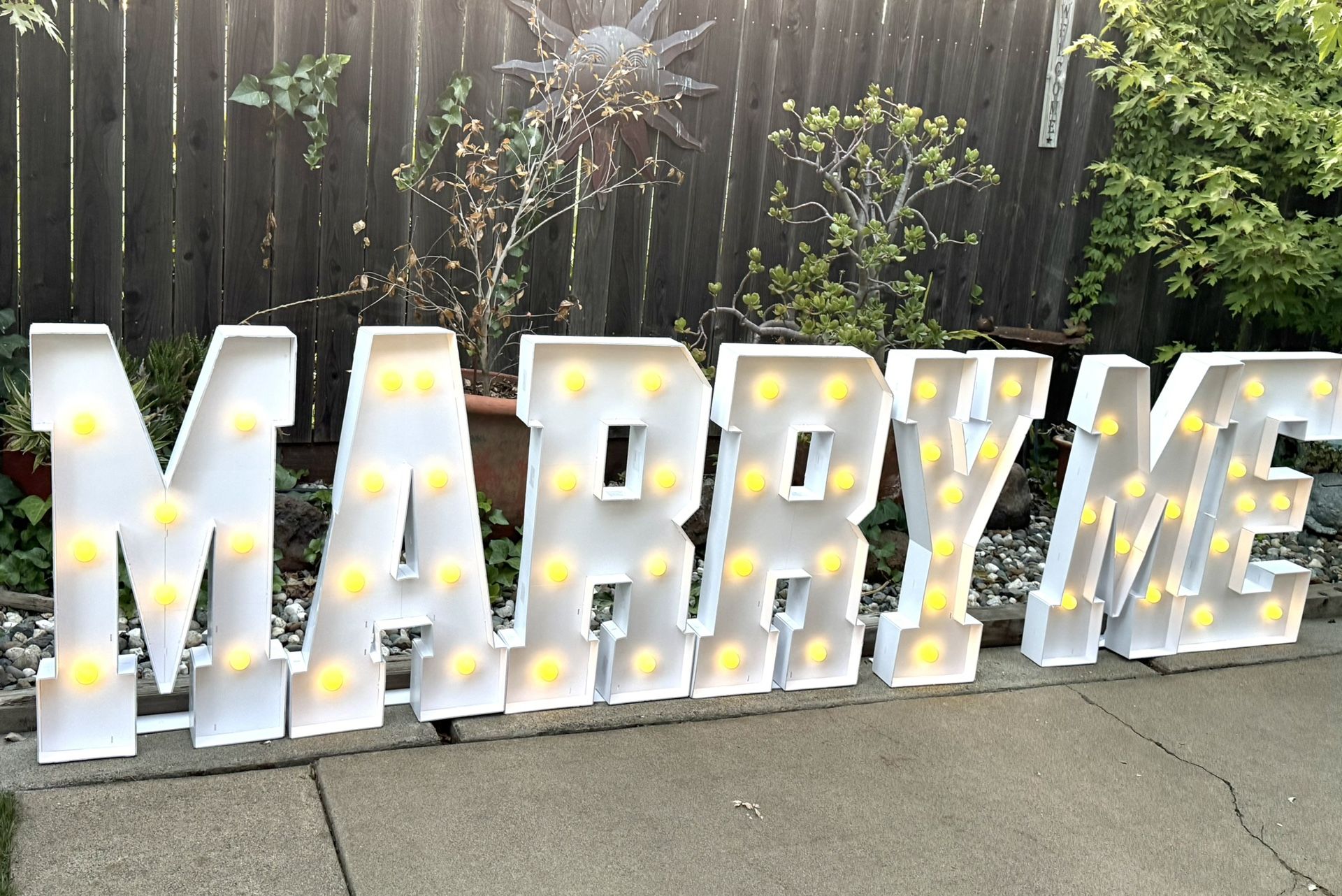 Marry Me Sign With Lights