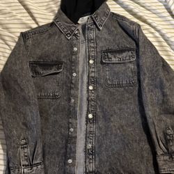 Kids Jean Black Hoodie Jacket Size 10