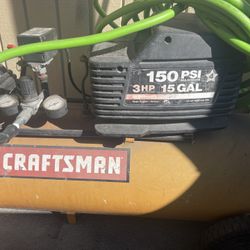 Air Compressor With Hoses And Tools 