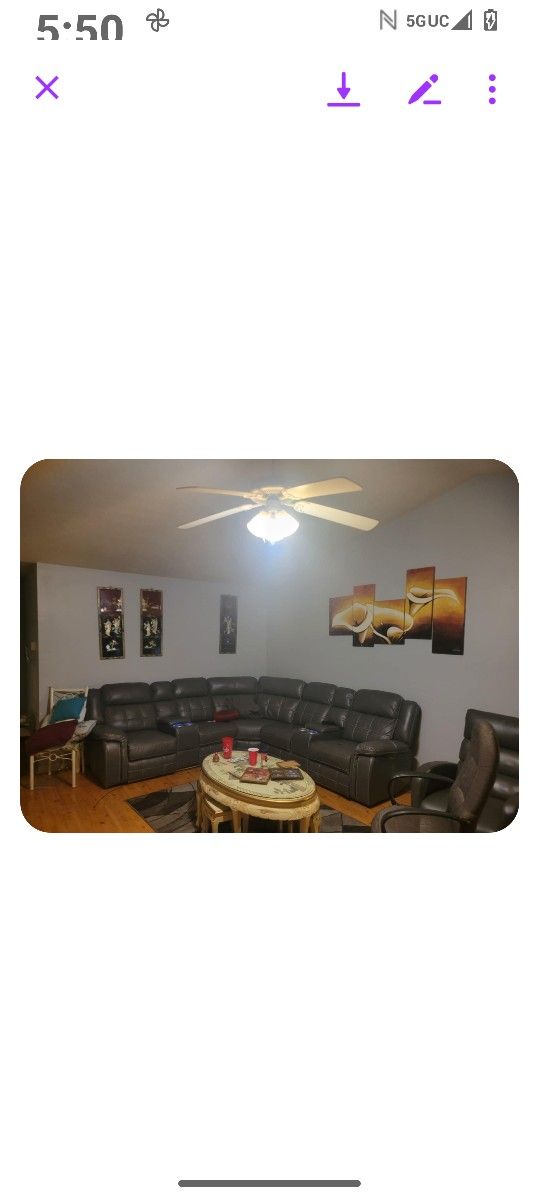 Genuine Leather Sectional