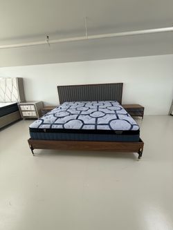 Mid Century Modern Bed Frame King