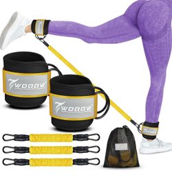 Ankle Resistance Bands with Cuffs, Ankle Bands for Working Out, Glutes Workout Equipment, Butt Exercise Equipment for Kickbacks Hip Fitness Training, 