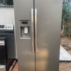 Silver Side By Side Refrigerator 