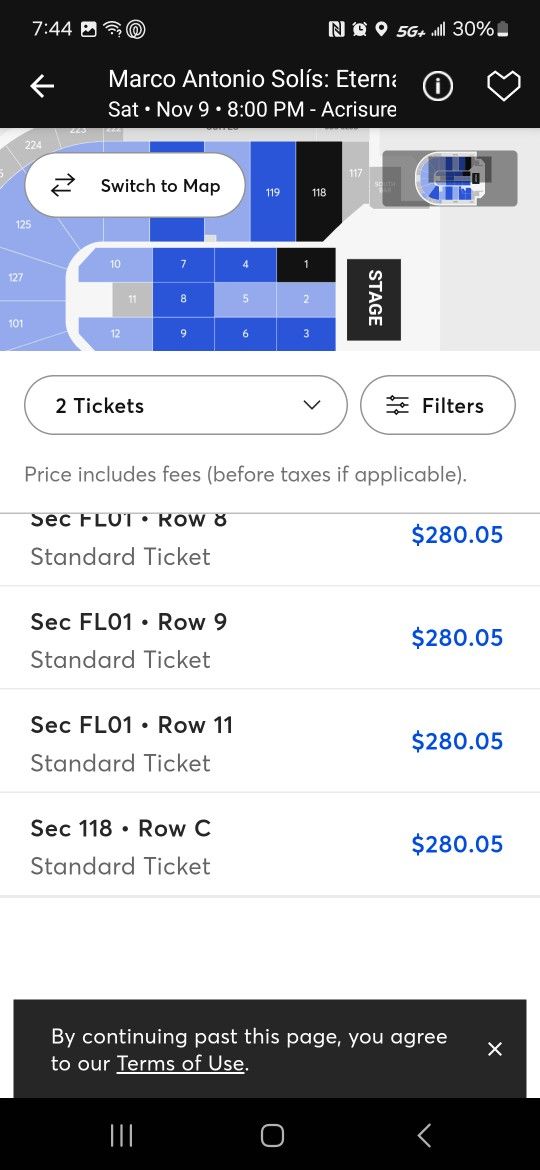 2 Tickets For Marco Antonio Solis Tonight