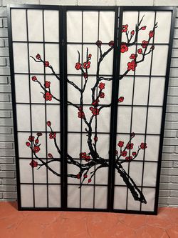 Japanese Cherry Blossom Folding Room Dividers - Excellent condition