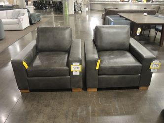 Stone & Leigh Juno Leather Track Arm Chair - Gray (Revelation Steel) | Armchair