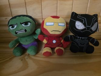 6" Ironman Black panther, incredible hulk Plushie
