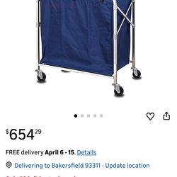 Movable Trolleys Laundry Basket on Wheels Laundry Collector with Removable Fabric Bags Foldable Laundry Trolley for Hotel Bathroom Bedroom