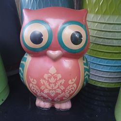 Owl Ceramic Bank Statue