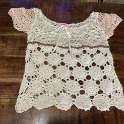 Vintage Never Worn Crochet Cream Too