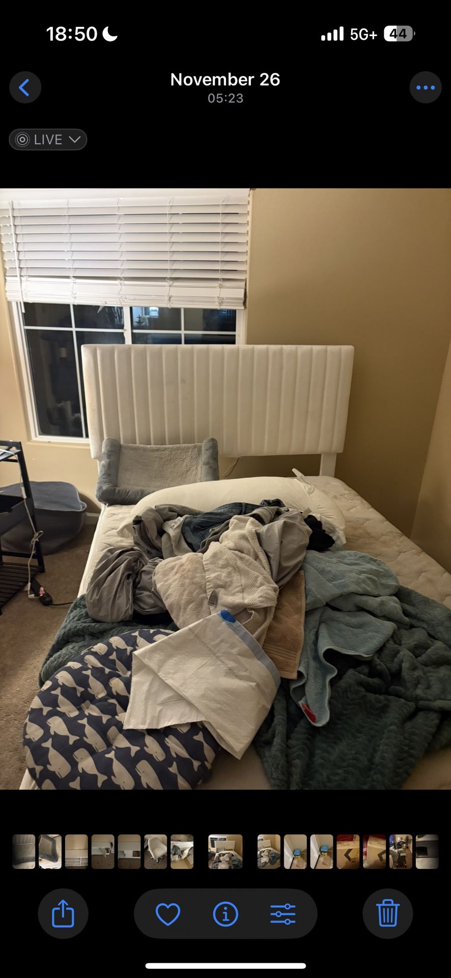 Full Size White Velvet Bed Frame 