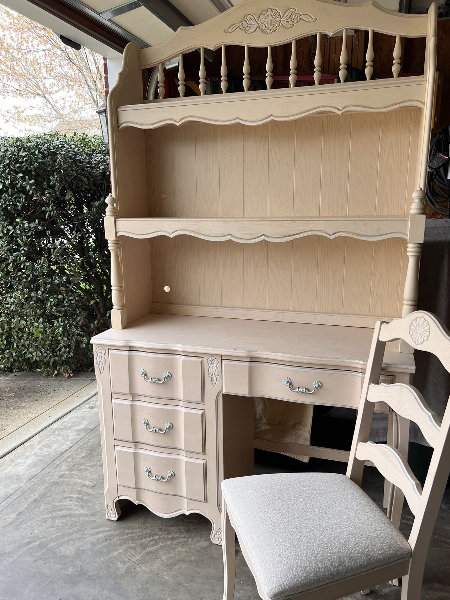 Desk, Hutch & Chair -French Provincial 