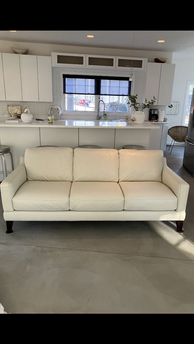 Sofa Genuine Leather Ivory