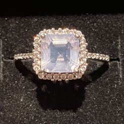 Natural Amethyst Ring 925 Sz 7