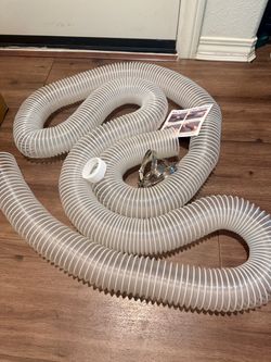 Dust Collection hose 2-1/2” × 15ft Clear Flexible PVC Fume Hose & 4 Clamps, 2.5 inch with Carbon Steel Wire for Dust Collector Table Saw Planer Woodwo