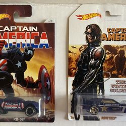 Hot Wheels-Marvel -Captain America & The Winter Soldier Diecast Cars-NIP