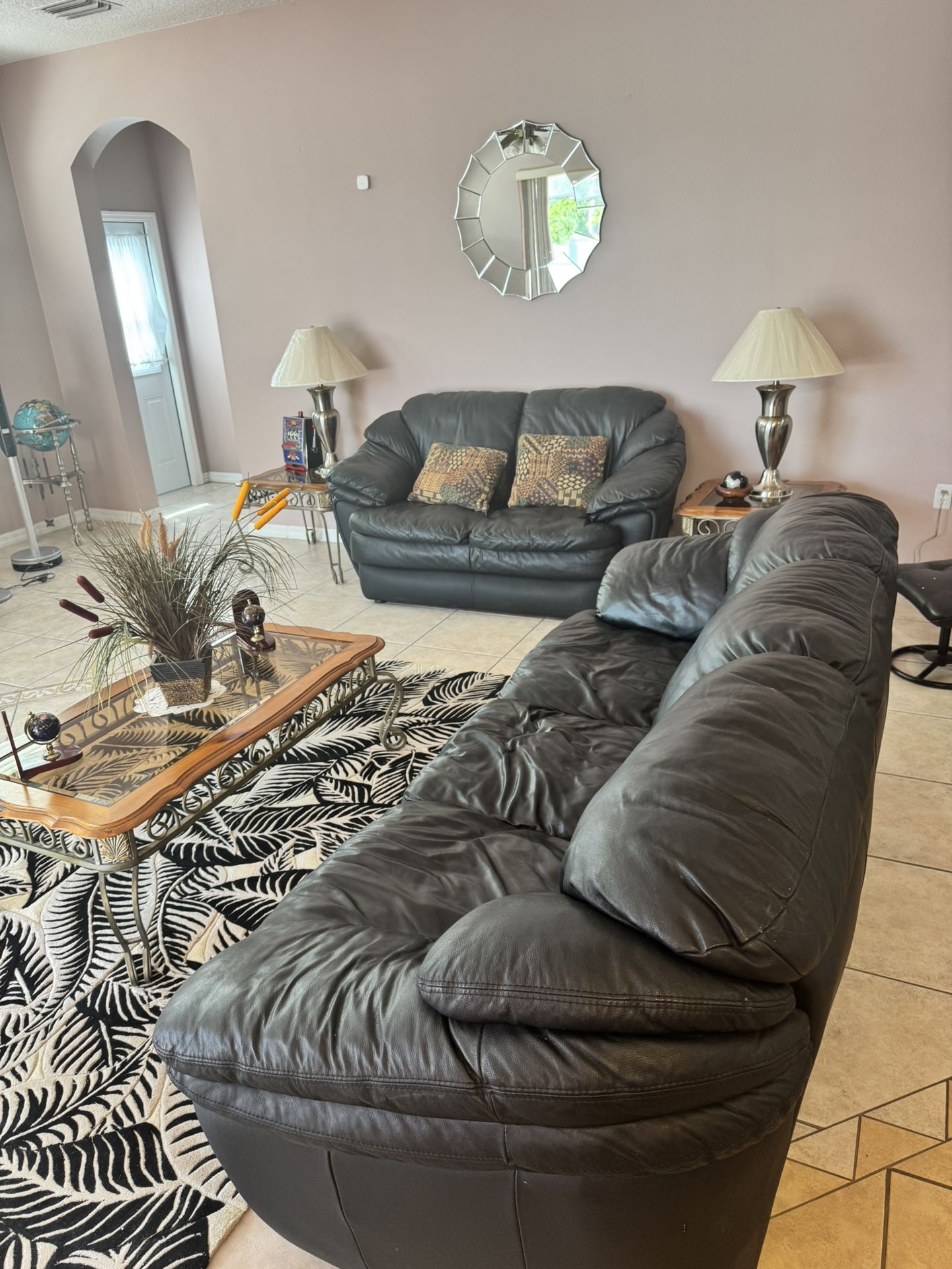 Full Leather Living Room Set