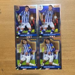 2022 MERLIN REAL SOCIEDAD DE FUTBOL 4 CARD LOT 