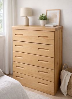 solid wood 5-drawer chest dresser