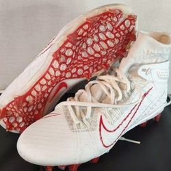 2020 Alpha Huarache 7 Elite 7.5  White Red Lacrosse Cleats CJ0224-111 Nike Shoes