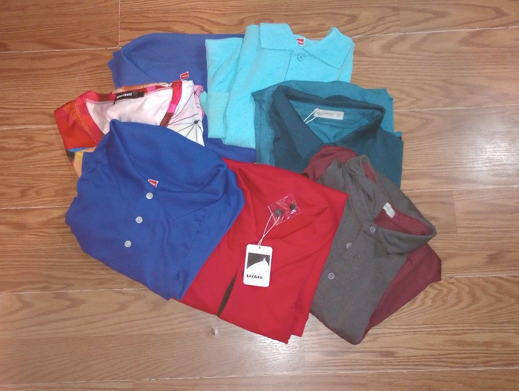 NWOT Men’s 2XL Shirt Bundle – 6 Short Sleeve Dress & Casual Shirts