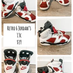 Jordan’s 6 Retro Red And White 13c
