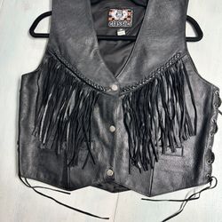 New Woman’s Medium Leather Motorcycle Vest