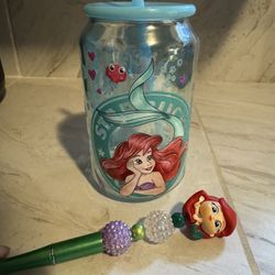 Glass Cup With Matching Pen 