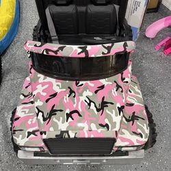 🔥 12V Kids Electric Ride-On Truck – 2 Seater (Pink Camo) 🔥
